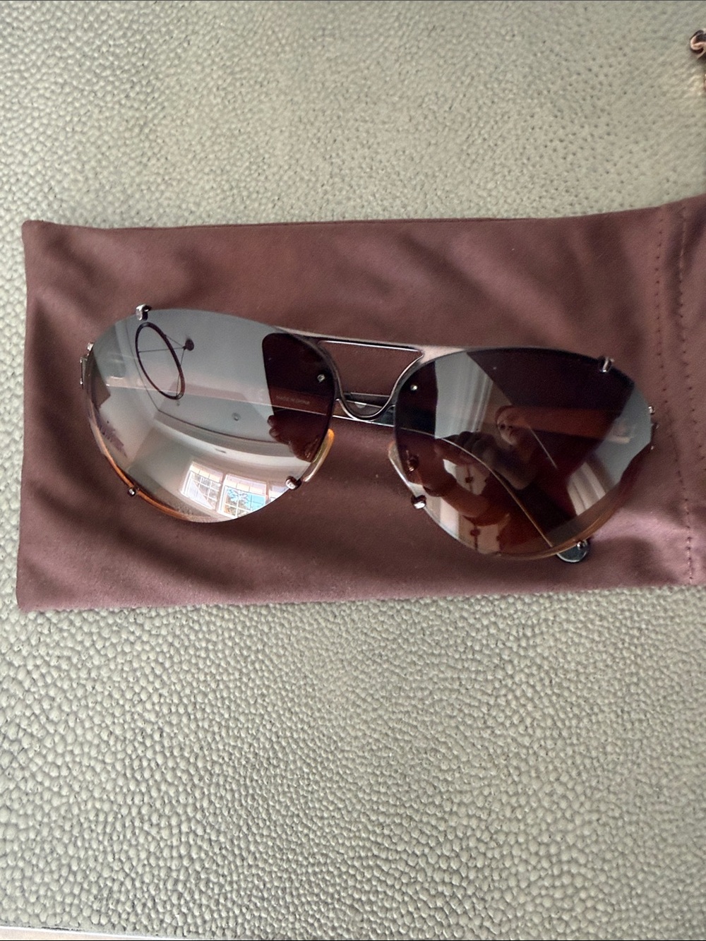 Tory Burch Women's Brown Gradient Aviator Sunglasses